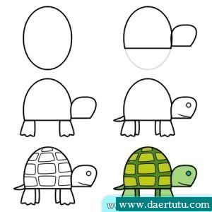 如何画乌龟